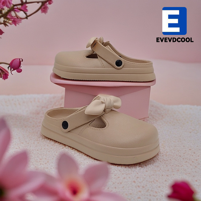 SurabayaEvevdcool Sepatu Sandal Wanita Korea Slip-On Karet Sandal Kasual Modern Unisex Sandal Sepatu