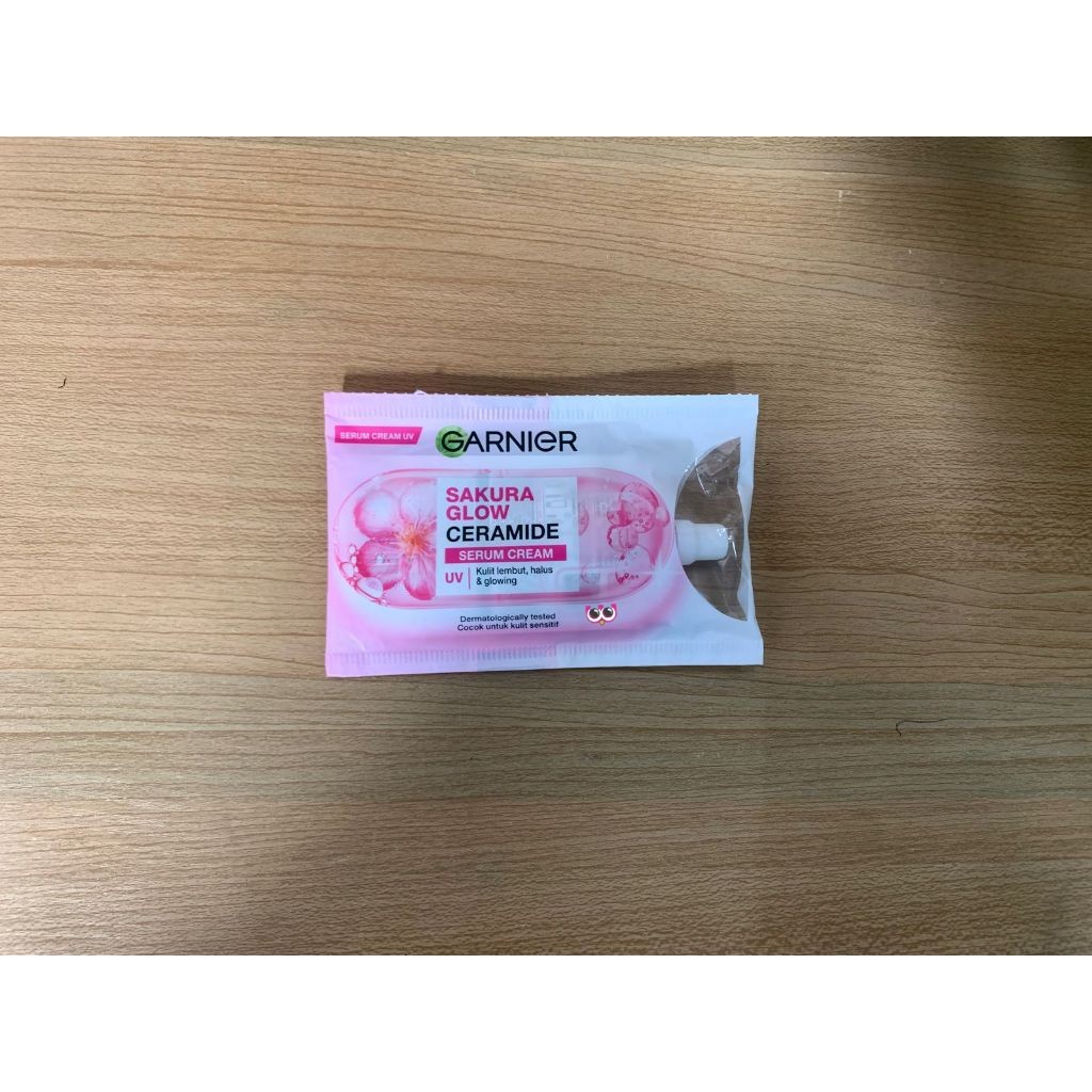 BEAUTYLAND SACHET GARNIER BRIGHT COMPLETE VITAMIN C SAKURA GLOW CERAMIDE SERUM CREAM UV 7ML KRIM PEN