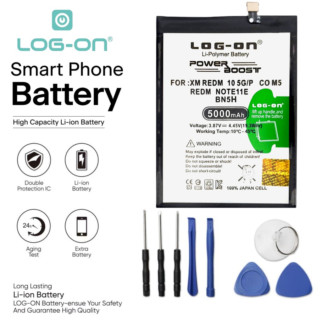 Log On - BN5H Xiaomi Redmi 10 5G / Poco M5 / Redmi Note 11E BN-5H Power Boost Original Battery Bater