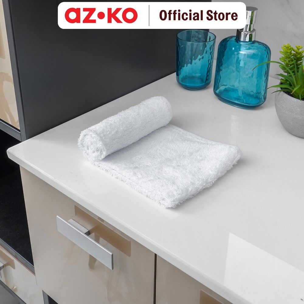 AZKO Ataru 30x70 cm Handuk Tangan Katun - Putih Hand Towel Kain Pengering Tangan Perlengkapan Rumah