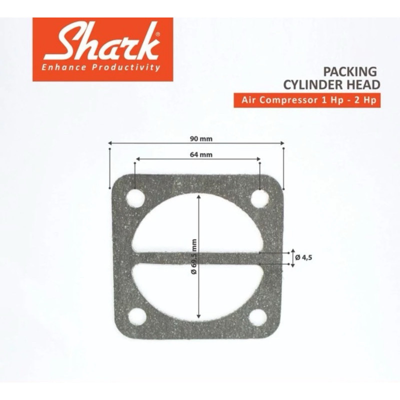 PCKING CYLINDER HEAD KOMPRESOR SHARK 1hp dan 2hp