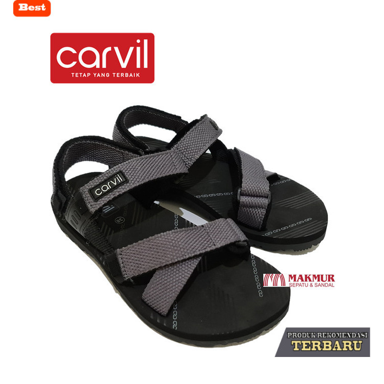 rekomendasi sepatu olahraga brand lokal Sandal Gunung / Sepatu Sandal Pria - Carvil Morenzo - Abu-ab