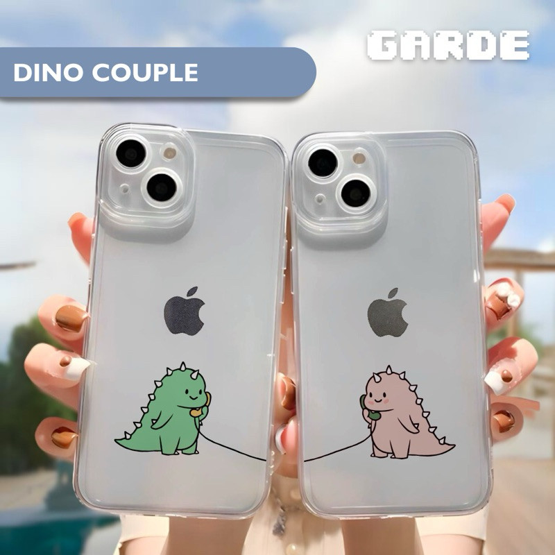 CASE PREMIUM DINO COUPLE HIGH QUALITY CASING SOFT JELLY CLEAR BENING IPHONE XR SE 11 12 13 14 PRO MA