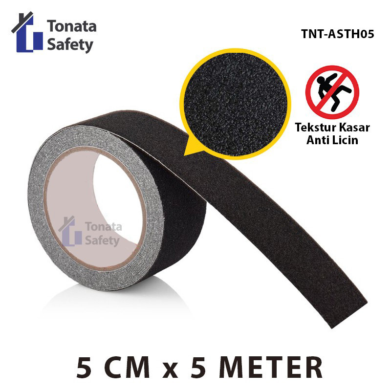 Tonata Anti Slip Tape Lakban Anti Licin Hitam 5cm x 5M
