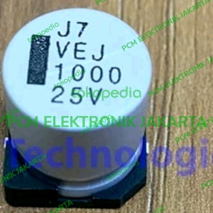 SB99 elco elko 1000uf 1000 uf 25v 25volt 25 volt smd tempel mini j7 vej ori