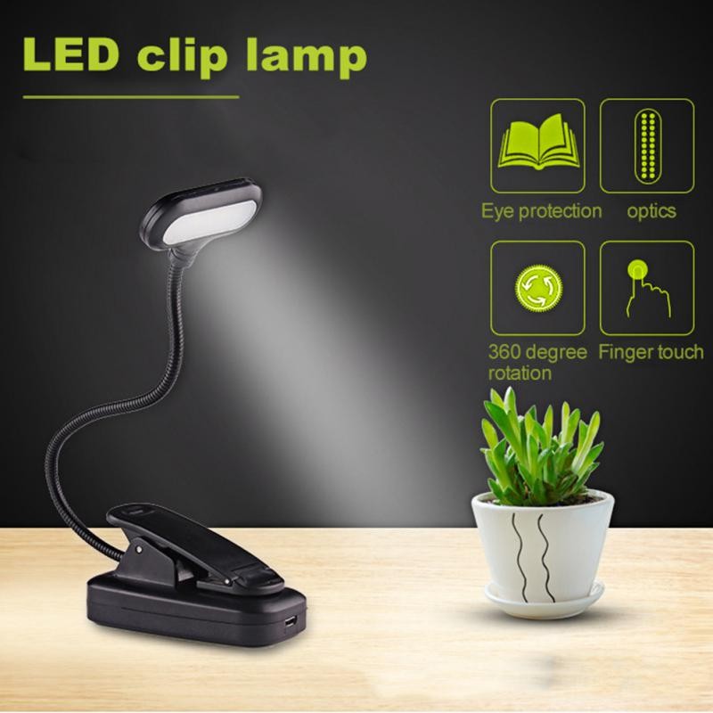 Rechargeable / Battery Desk Lamp Bedroom Study Clip Desk Lamp Student Dormitory Eye-care Bedside Lam