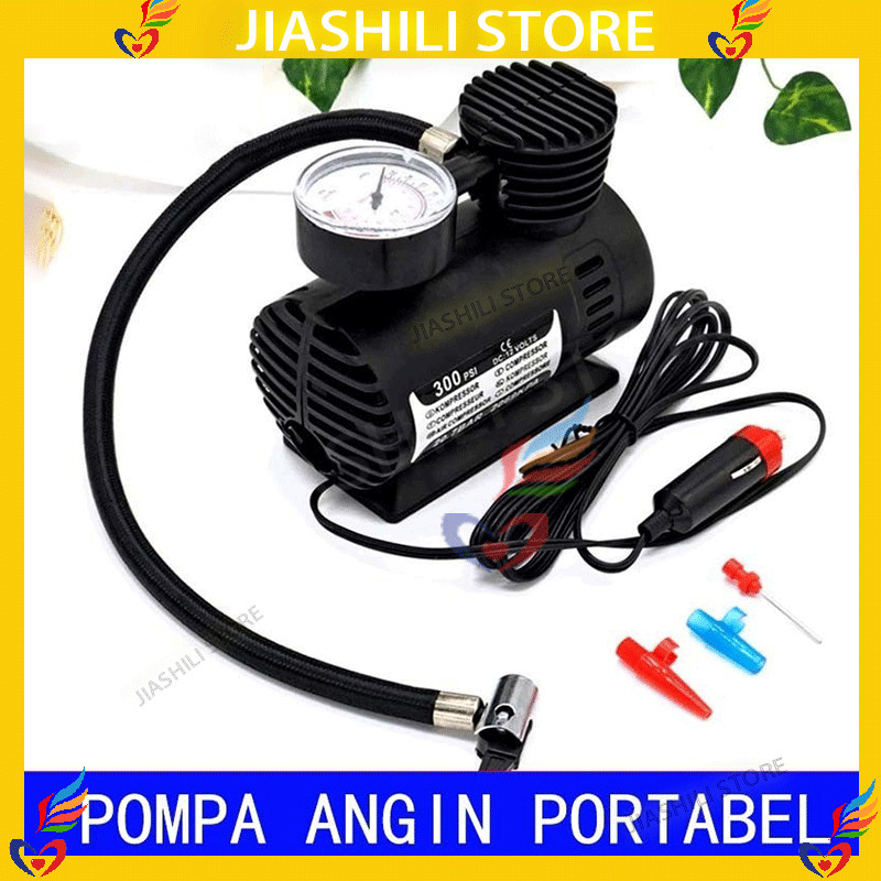Jiashili Mini Compressor 12V Electric Pump 300PSI Pompa Ban Mobil Elektrik