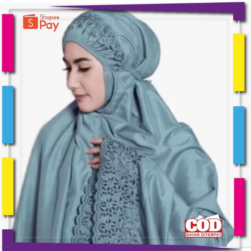 [PREMIUM ORIGINAL] Mukena Dewasa Bordir katun Khadijah  Premium Pasteleena Mukena Dewasa Khatijah Ka