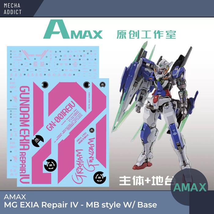 Water Slide Decal MG Exia Repair IV MB Style + Base by AMAX -Pink fluorescent
