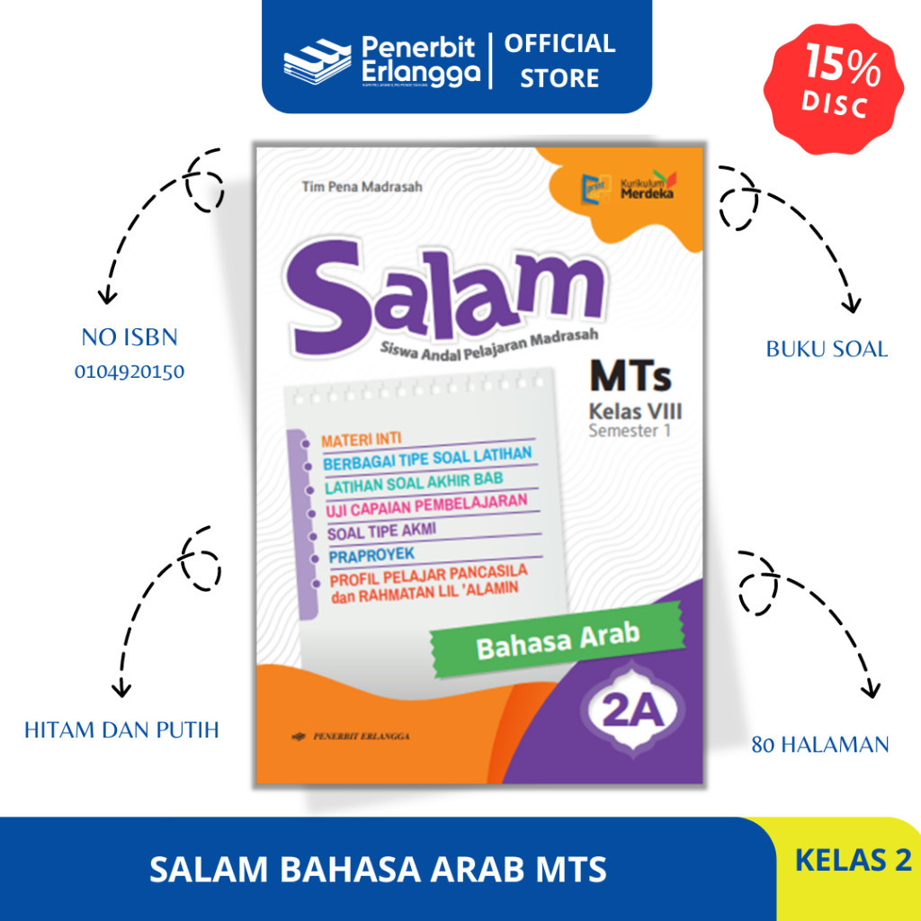 Salam Bahasa Arab Mts Kelas 8A - Kurikulum Merdeka - Erlangga