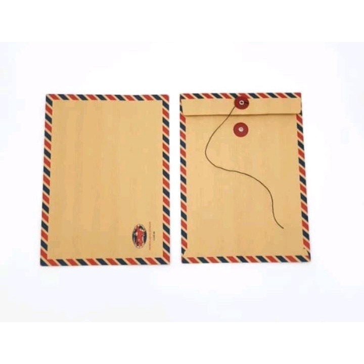 Grosir 100 Pcs Amplop Coklat Tali / Amplop Tali / Amplop Surat / Air Mail / Airmail 310