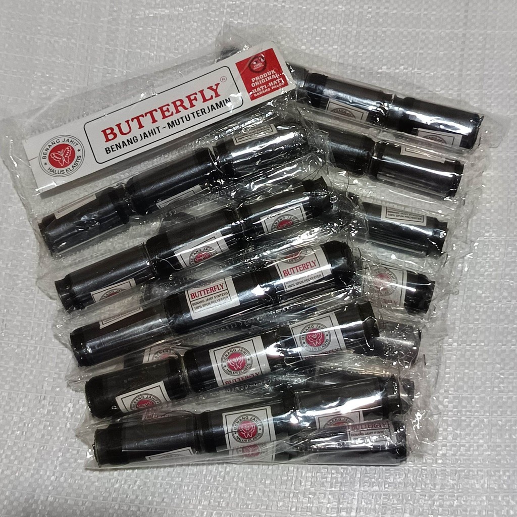 Benang Jahit Butterfly / Benang Jahit Warna Hitam Isi 36 Pcs