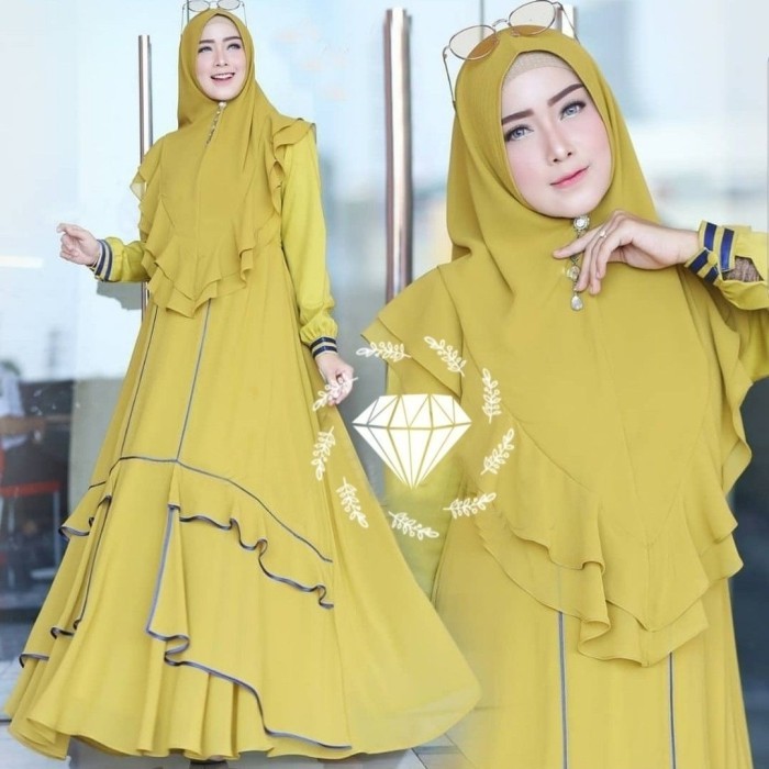 Gamis syari tari lime baju muslim pesta murah tam at
