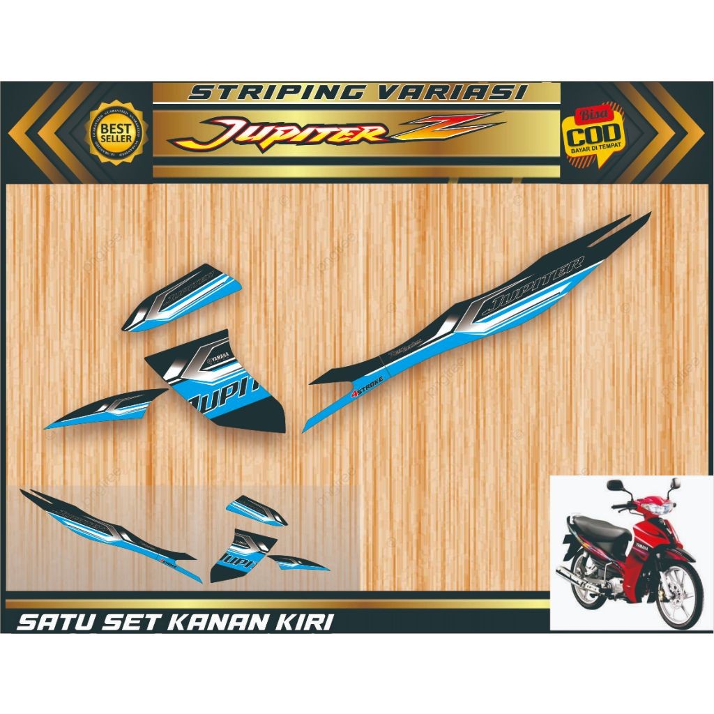 STRIPING MOTOR JUPITER Z VARIASI STIKER MOTIF SIMPLE LIS JUPITER Z OLD JUPITER