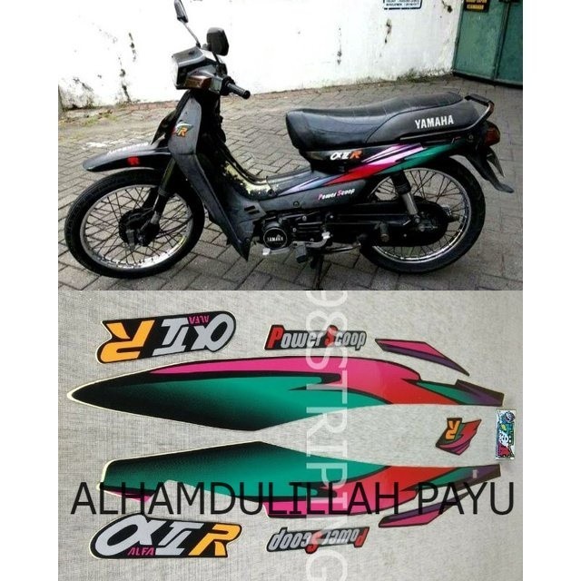 STIKER STRIPING ALFA 1996 MERAH YAMAHA POLET