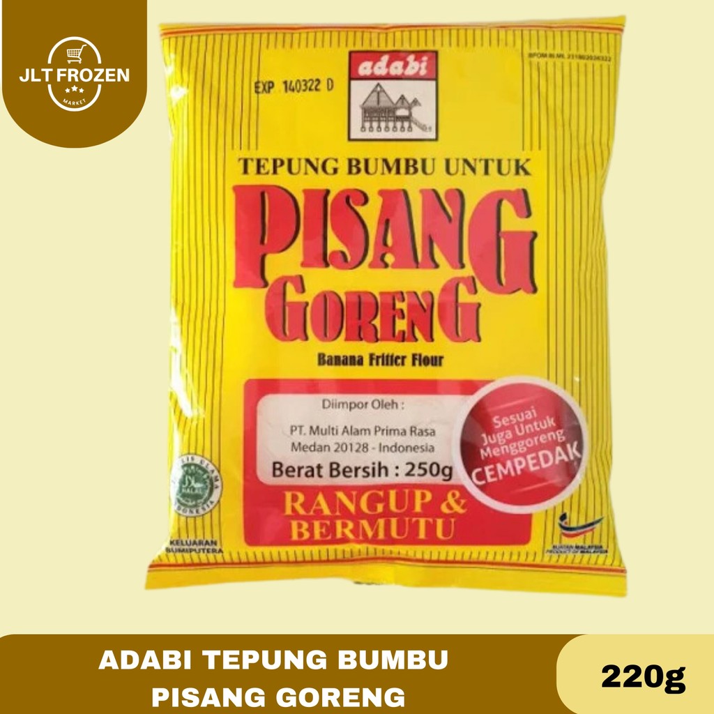 

Adabi Tepung Bumbu Pisang Goreng / Tepung Pisang / Rangup Bermutu Tinggi 250g