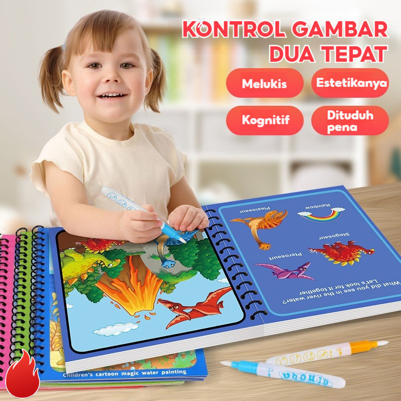 

【READY STOCK】 Buku Gambar Mewarnai / Magic Water Book / Buku Mewarnai Anak / Mainan Edukasi Anak / Buku Warna