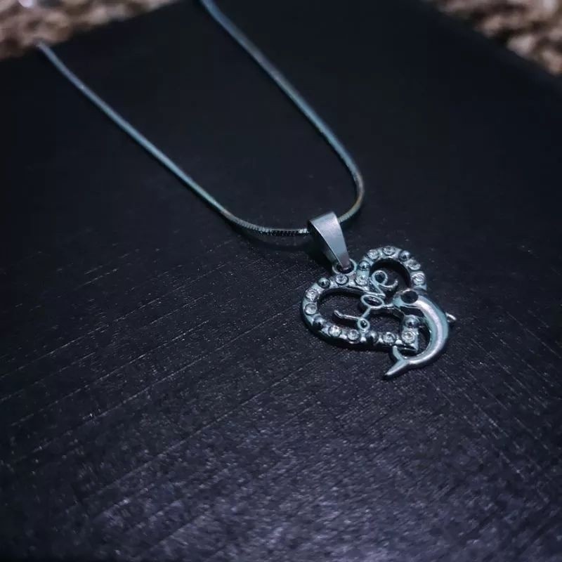 4s Grosir Solo || KALUNG SILVER LIONTIN LOVE VARIASI DOLPIN