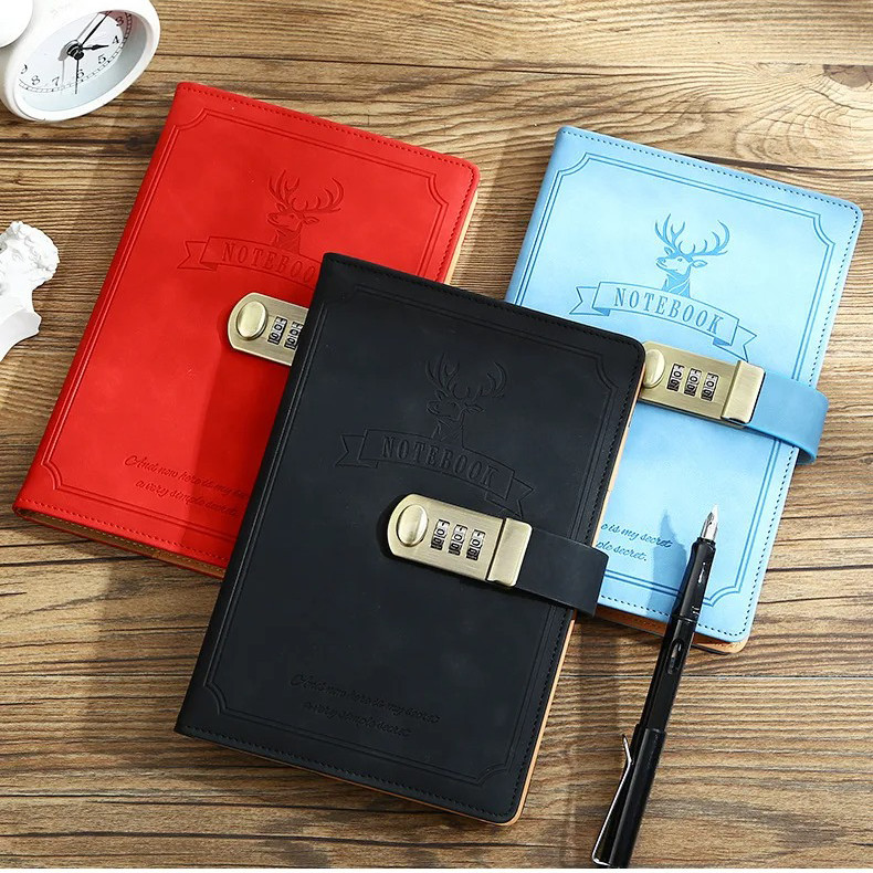 

TODDI Buku Jurnal Leather Notebook Diary 80GSM 265 Halaman with Lock - TD-A5