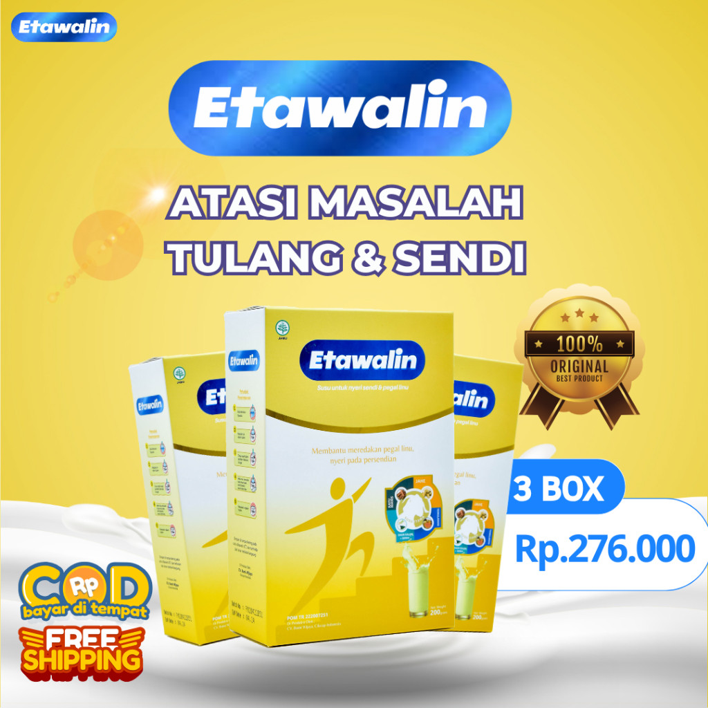 

DISKON!! Etawalin Susu Etawa Original Atasi Sendi dan Tulang Paket 3 Box