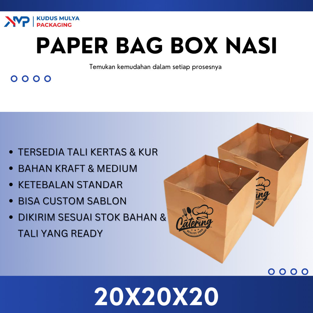 PAPER BAG BOX NASI SABLON  / PAPERBAG SABLON BOX NASI / TAS KERTAS SABLON BOX NASI
