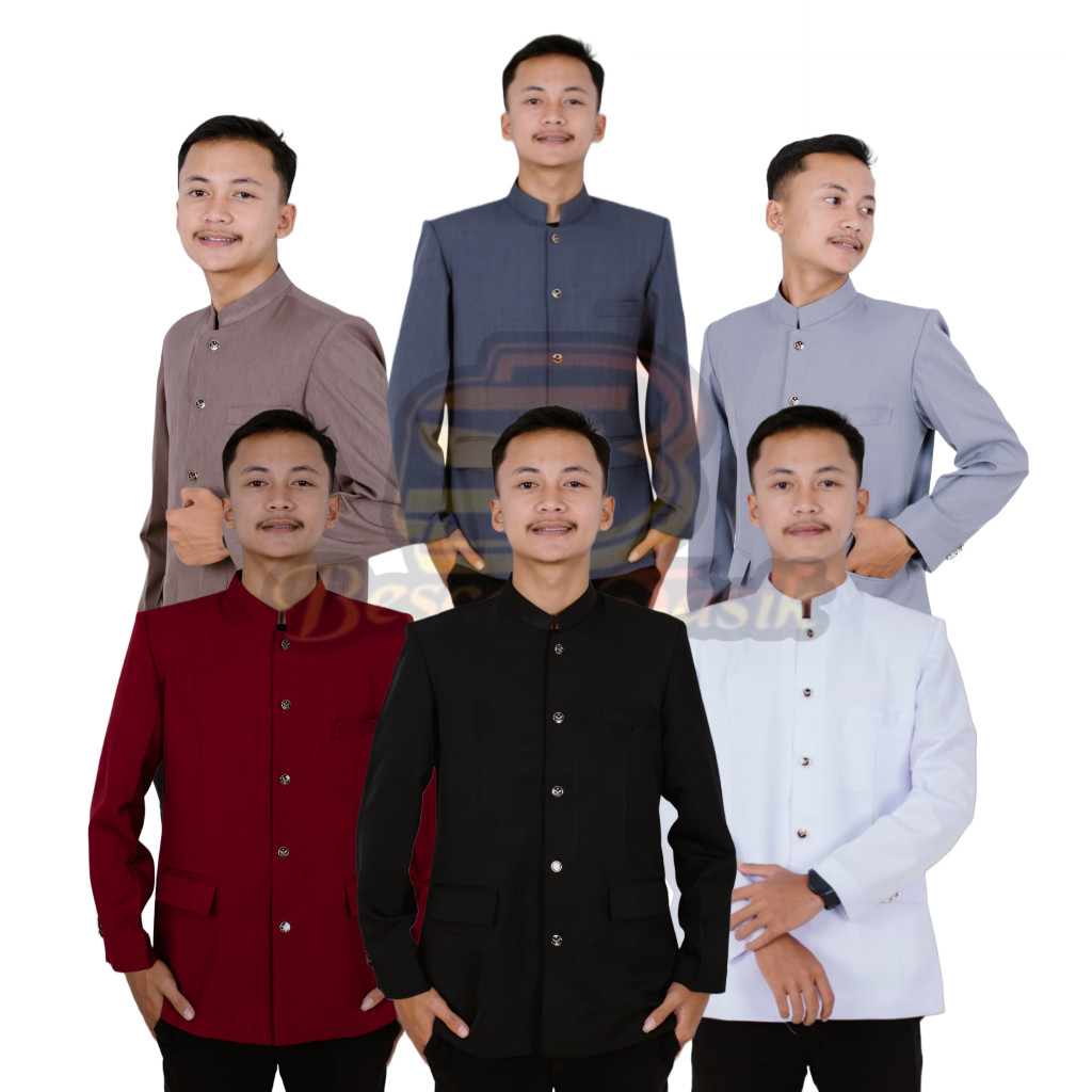 DEVIY BERKAH STORE Jasko Polos Saku Tutup Jas Koko Pria Dewasa Jas Koko Premium Beskap Pria Beskap B