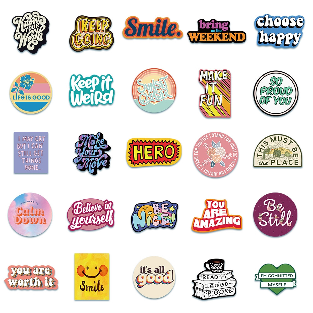 

Stiker Lucu Warna Pack Decal Vinyl Stiker Waterproof-Sticker Aesthetic Buku Journal Koper Casing hp Laptop Helm Motor Botol Minum