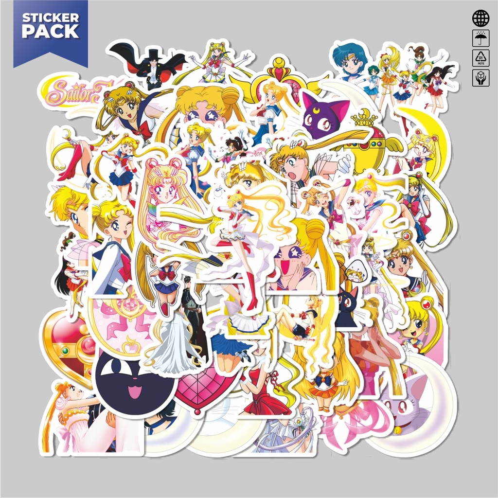 

[100PCS]Stiker Pack Stiker Anime Sailor Moon Aesthetic Vinyl Anti Air Dekorasi Sticker Laptop Buku Journal Koper Helm Casing HP Gitar Helm Skateboard