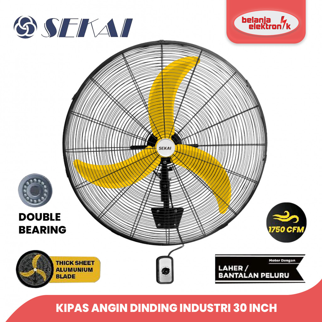 KIPAS ANGIN DINDING INDUSTRI 30 INCH SEKAI IWF 3077