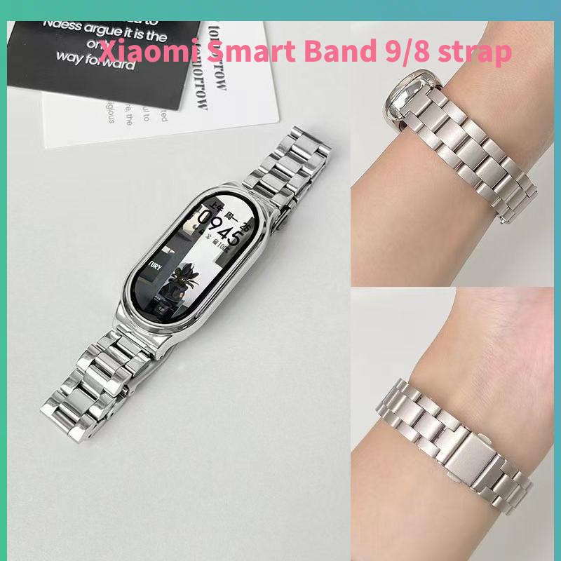 Xiaomi Smart Band 9/8 strap Tali jam tangan dari baja tahan karat  Xiaomi Smart  Band 9 tali Xiaomi 