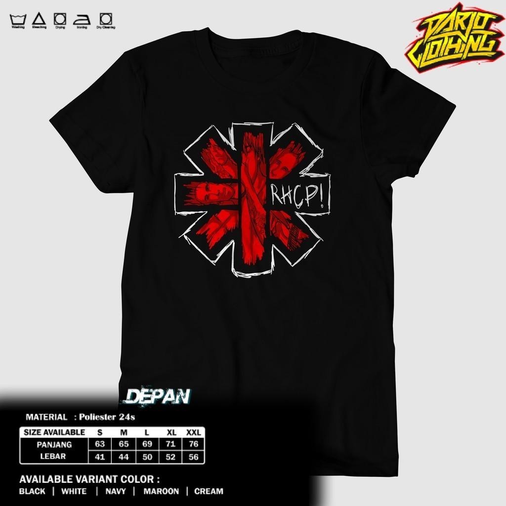 Kaos DarjoClothing -  KAOS BAND - KAOS RHCP - KAOS RHCP RED - BAJU RHCP - BAJU MUSIK METAL ROCK