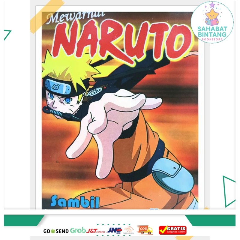 Buku Mewarnai Anak 3 Tahun HVS Tebal Seri Gambar Naruto