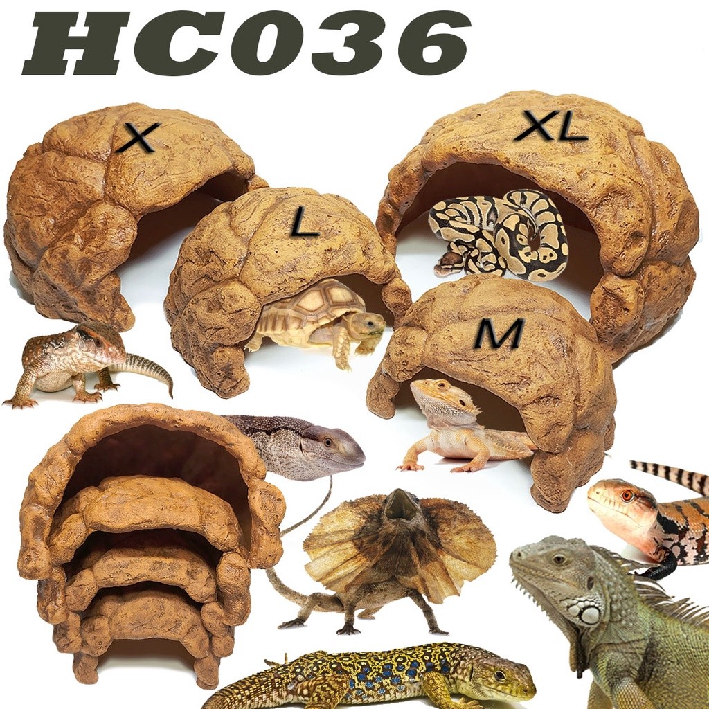 HC036 HIDING CAVE PLACES TEMPAT SEMBUNYI REPTILE KURA DARAT TORTOISE SULCATA RUMAH ULAR GOA BALL PHY