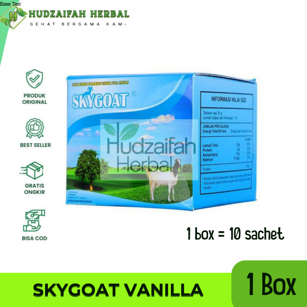 

SKYGOAT - Susu Kambing Etawa Bubuk SKY GOAT Original Vanilla 1 Box Isi 10 Sachet