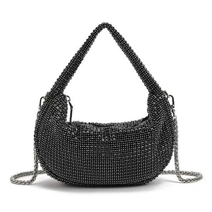 Tas Pesta Permata Hobo Shoulder bag diamond J031 - BLACK