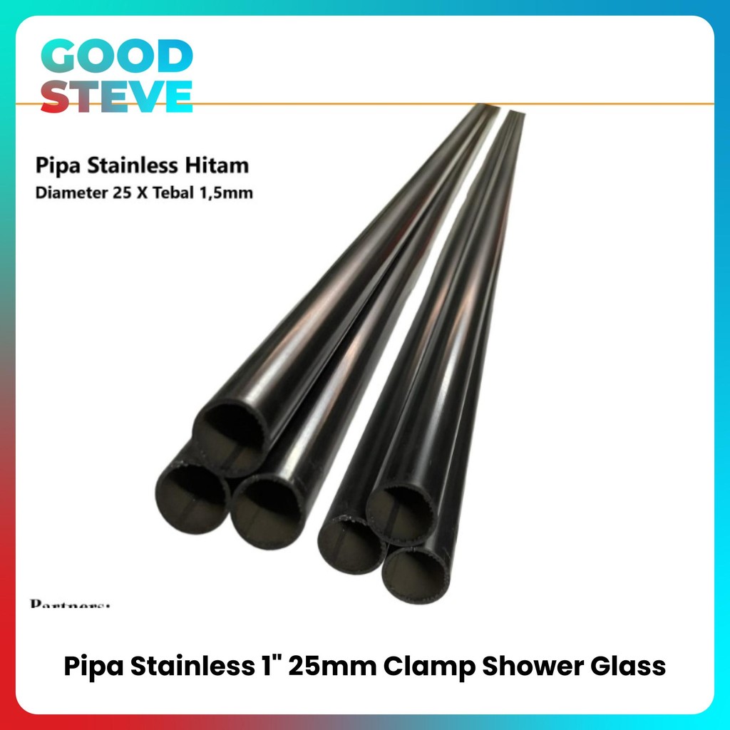 Pipa 1 inch 25mm Clamp Pipa Stailess Hitam