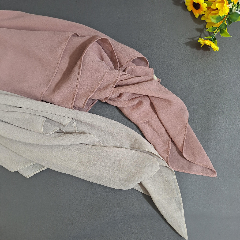 Hijab Segitiga Instan Inner Ceruty 2IN1 Baby Doll Premium / Jilbab Instan Segitiga Ceruty Instan Pre