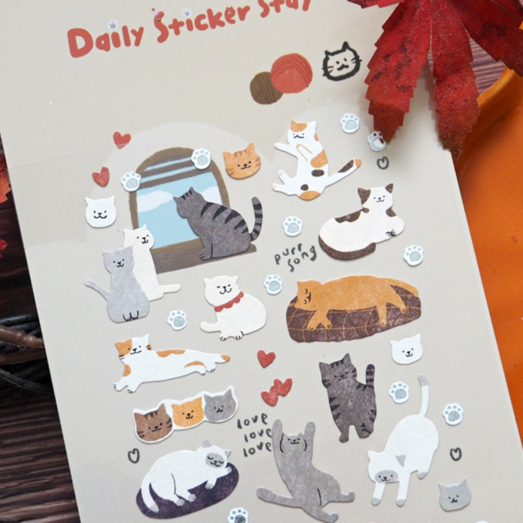 

Korean Import Original BONITO Cat Claw Silver Plated Stickers Scrapbooking Diy Journal Daily Sticker Cute Decor Gift Stationery