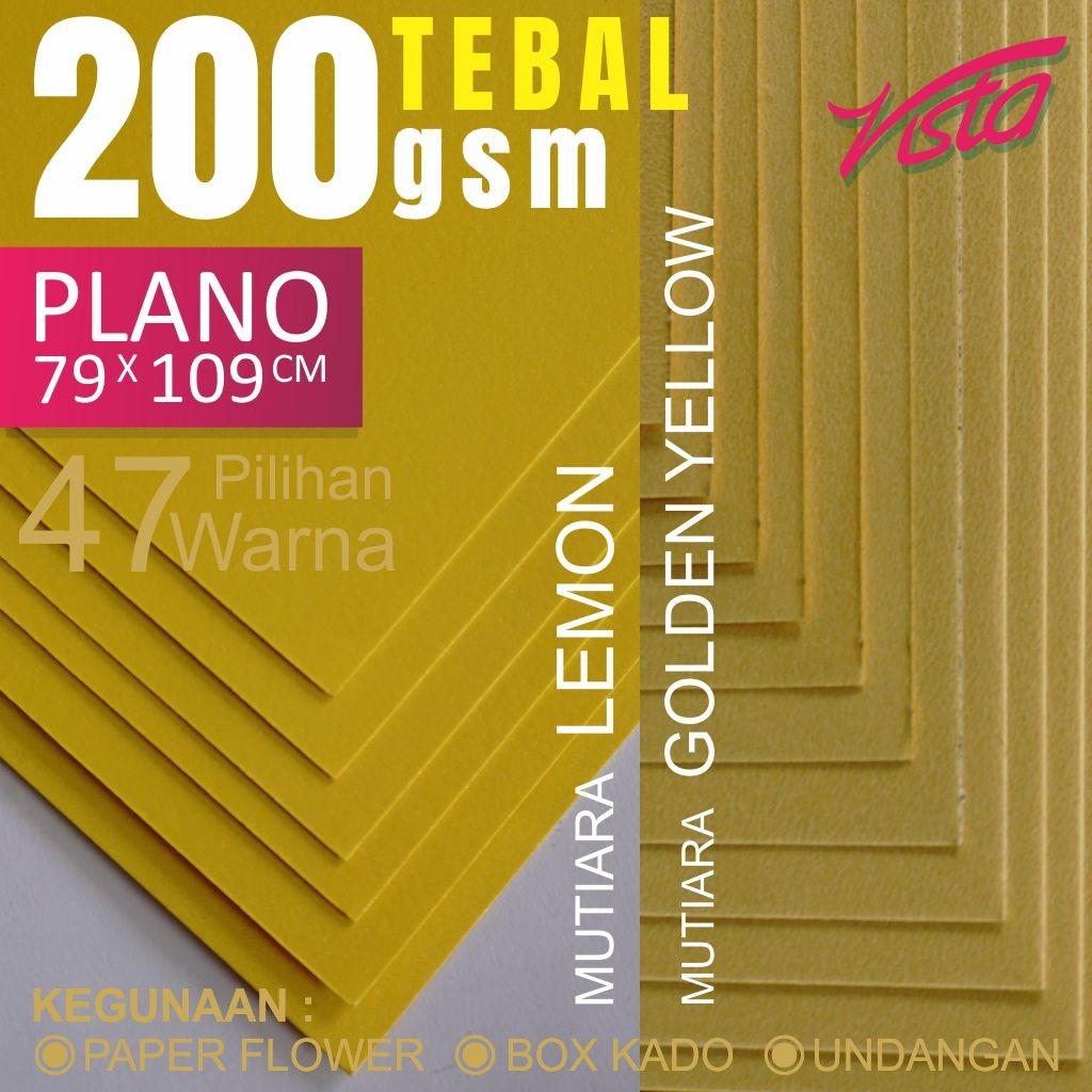 

Kertas Jasmine kuning plano emas gold lemon yellow bunga papan