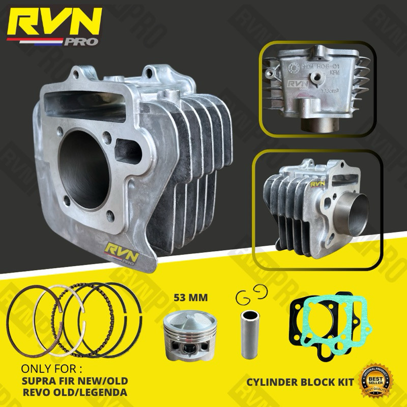 RVN CYLINDER BLOK SEHER BORING KOMPLIT BORE UP SUPRA FIT NEW REVO LAMA LEGENDA SUPRA FIT LAMA KFM 53