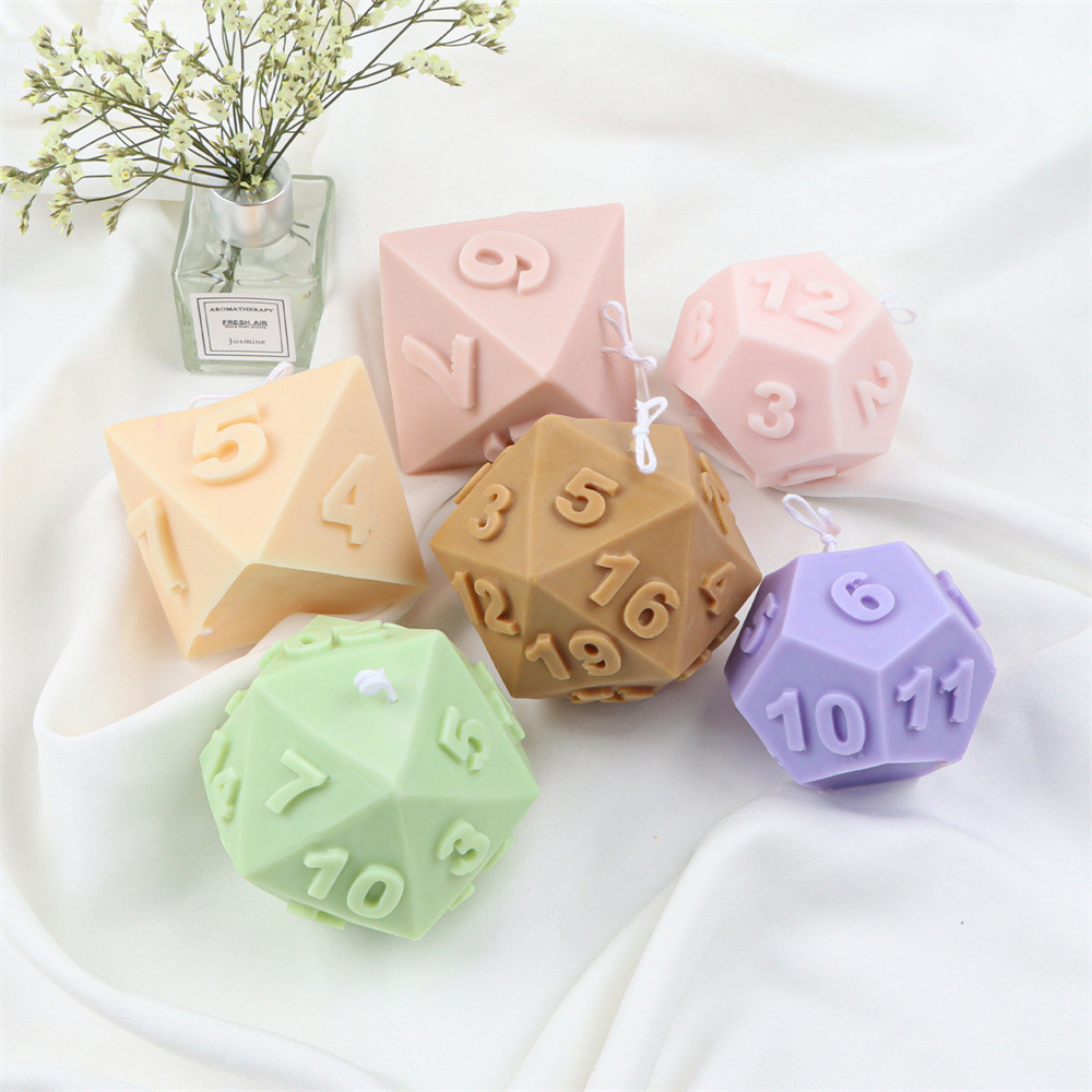 

Large Silicone Polyhedral Dice Candle Mold Scented Soap Epoxy Resin Moulds Triangle Diamond Handmade Soap Making Tool