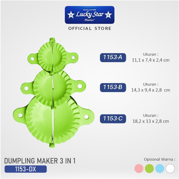 Lucky Star - CETAKAN PASTEL 3 IN 1 (DELUXE) 1153-DX / CETAKAN DUMPLING / CETAKAN PLASTIK