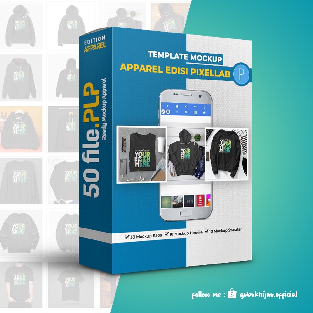 PAKET HEMAT Template Mockup Apparel Edisi PLP (Pixellab)