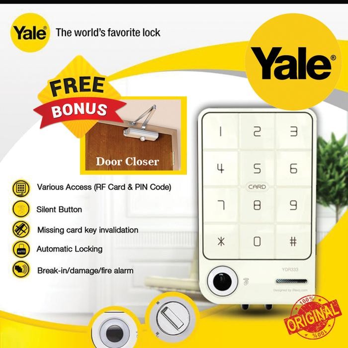 

kunci digital door lock Yale YDR 333 mini akses kartu