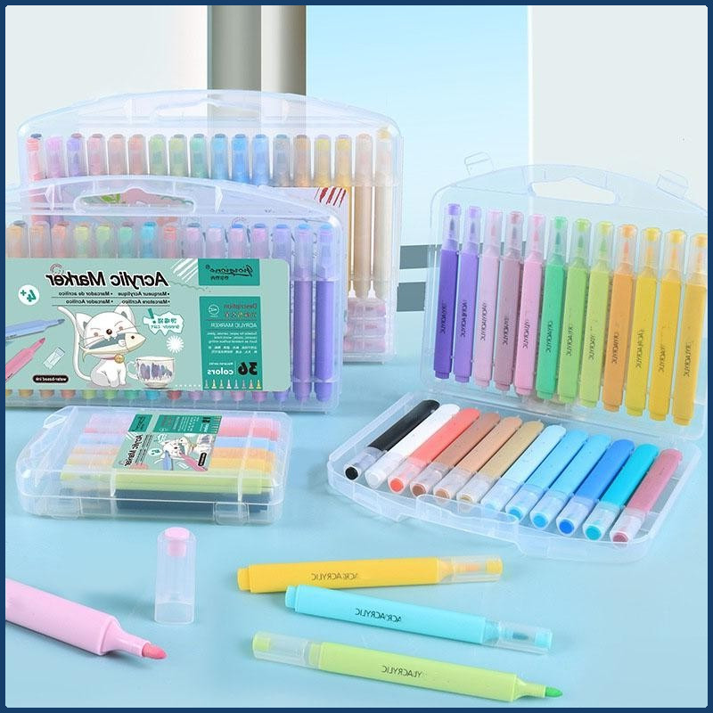 

Spido Acrylic Marker, Spidol Putih Permanent, Tahan Air, Giorgione Acrylic Marker SET, Waterbase, Body Segitiga, Round Tip