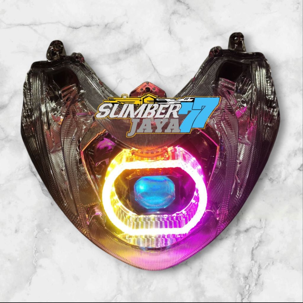 MIO M3 REFLEKTOR LAMPU DEPAN MIO M3, MIO Z 125  SET BILED 50WAT BILED KRISTAL RGB FULL SET REFLEKTOR