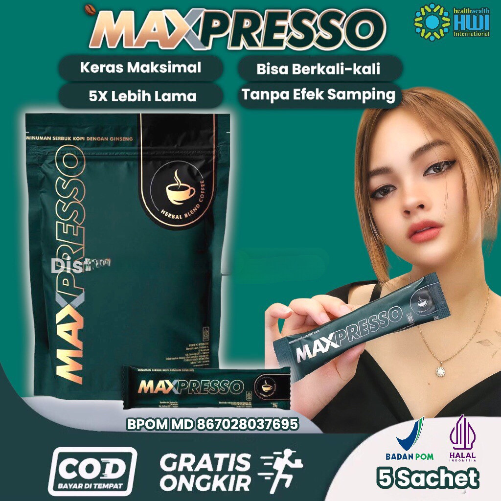

Maxpresso HWI Original 100% Asli BPOM / Kopi Maxpreso Coffee Ginseng stamina Kesehatan