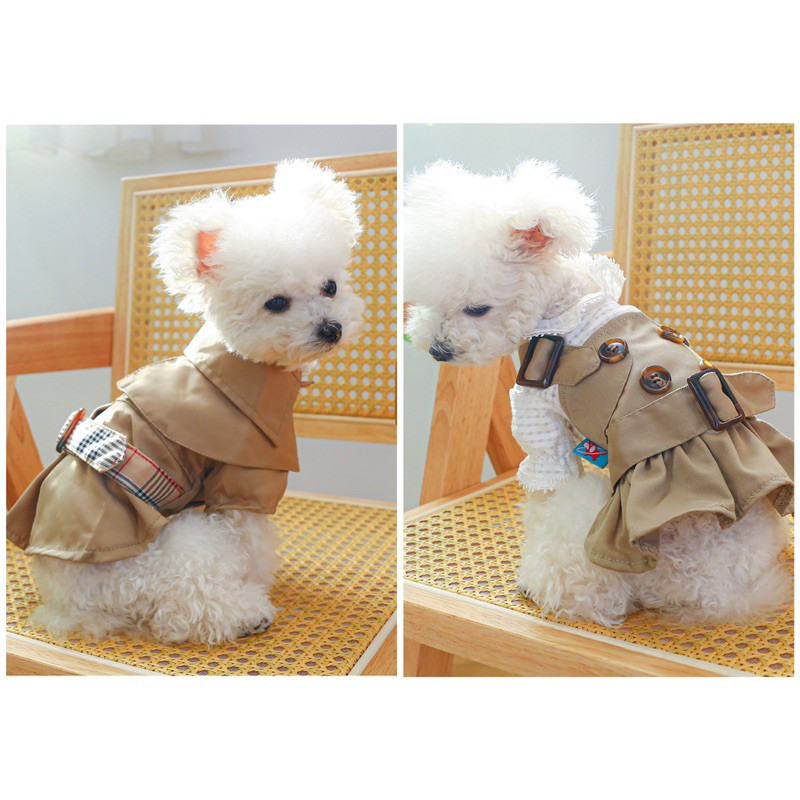 Baju Hewan Couple Dress Anjing Couple Baju anjing kucing couple- Coat Dress Dan Coat Top