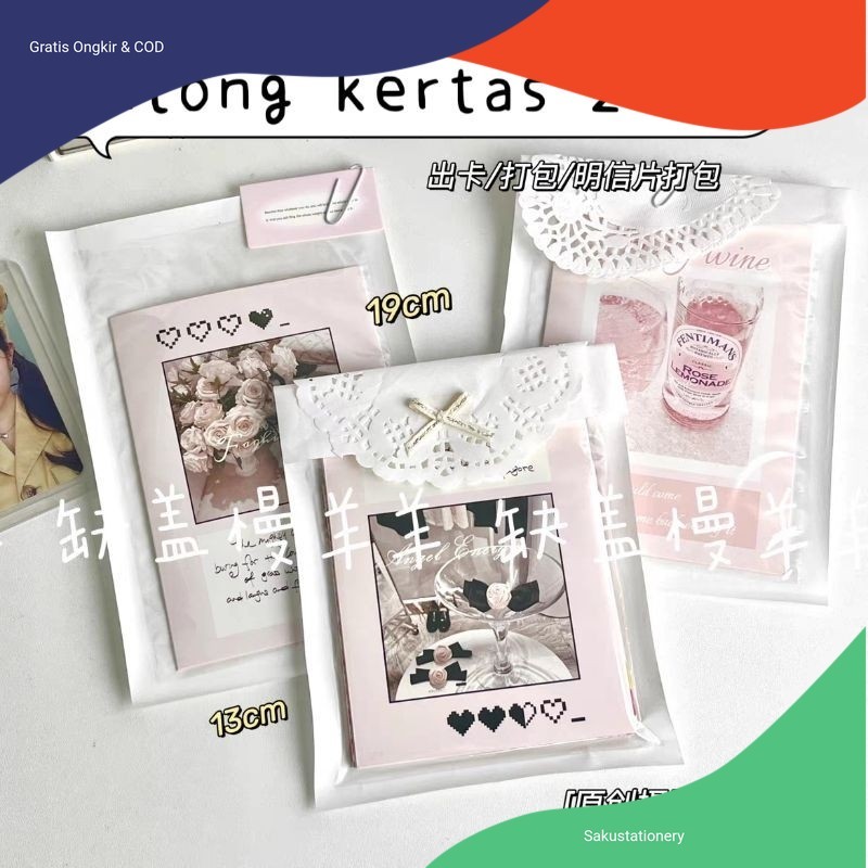 

Kantong Kemasan Kertas Dua Sisi Transparan 13x19cm