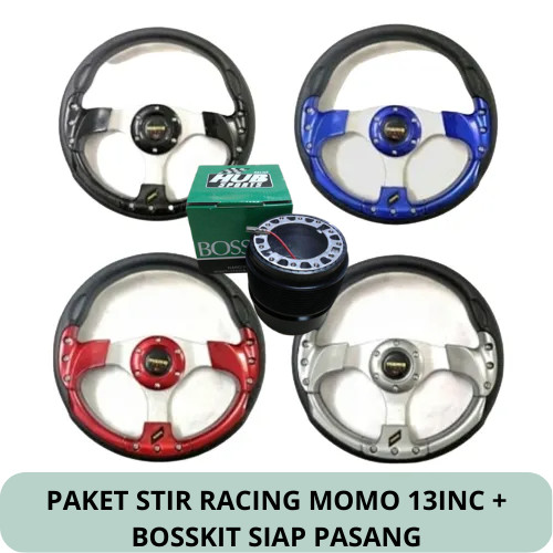 PAKET STIR RACING MOMO 13 INCH IMPORT + BOSKIT DUDUKAN STIR RACING